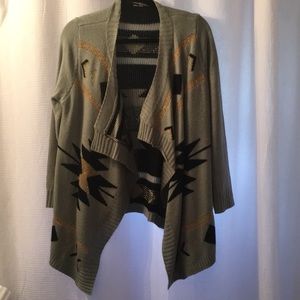 West 36th cotton oversized Aztec bluegold cardigan